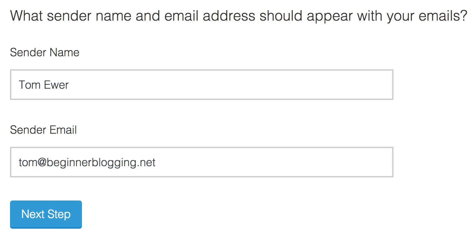 Name and email address
